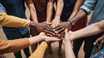 En gruppe mennesker fra ulike kulturer og bakgrunner samles sammen, kommuniserer og interagerer med hverandre på en harmonisk og respektfull måte. De smiler og ler alle sammen, og atmosfæren er preget av gjensidig forståelse og respekt.