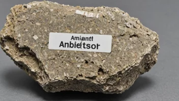 Et eksempel på amiant-mineral på en hvit bakgrunn.