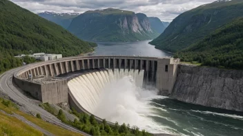 En vannkraftdemning i en norsk fjord.