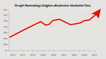 En graf som viser en betydelig reduksjon i fravær over tid, med en rød pil som peker nedover.