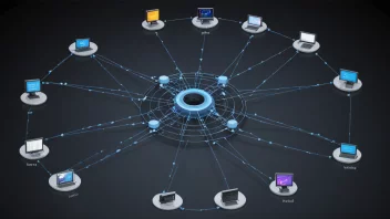 En illustrasjon av et datamaskinsystem med sammenkoblede deler, som viser konseptet systemrelaterte komponenter.