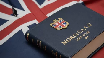 En illustrasjon av en lov bok med et militært tema, som symboliserer norsk militær lov.