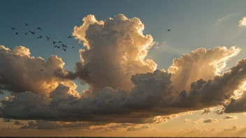 En vakker gyllen himmel med en fredelig atmosfære.