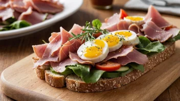 En deilig og enkel å lage norsk-style åpen-faced sandwich laget med lunsjbrød.