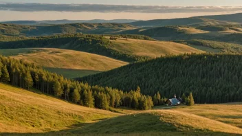 Et vakkert landskap av Gästrikland med rullende åser og skoger