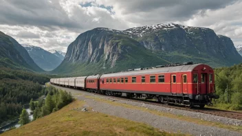 Et tog med en død vogn i et norsk landskap.