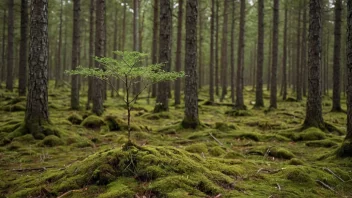 Et lite tre i en norsk skog.