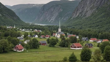 Et idyllisk landsbygdslandskap i Norge.