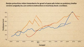 En graf som viser et overskudd av kornproduksjon i et land.