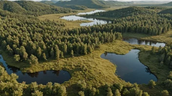 Et fredelig og urørt landskap med en rekke forskjellige dyrearter og vegetasjon, som viser skjønnheten av villvestkultur.