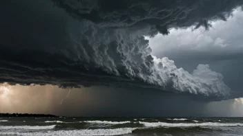 Et stormfullt vær med sterke vinder og kraftig regn.