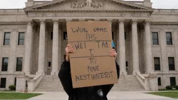 En person som protesterer mot regjeringen