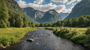 Todalselva renner sakte gjennom den norske villmarken, dens krystallklare vann reflekterer de levende fargene i det omkringliggende landskapet.