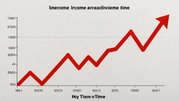 En graf som viser en jevn økning i inntekten over tid.
