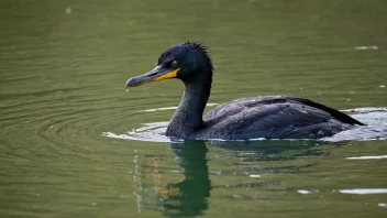 En cormoran som svømmer i vannet.