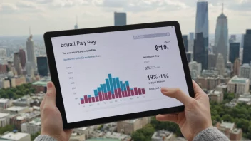 En person analyserer likelønnsdata på en tablet.