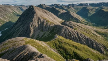 Et hesteføll i et norsk fjellandskap, med bratte klipper og steinete terreng.