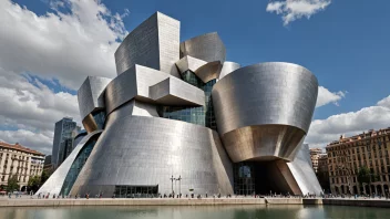 Guggenheimmuseet i Bilbao, Spania, designet av Frank Gehry, med en imponerende atrium og samtidskunst.