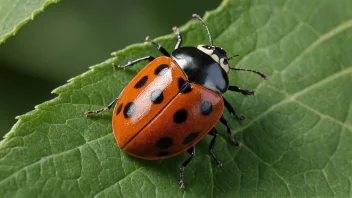 En Coccinellidae bille på et blad.