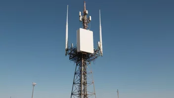 En mobiltelefon med en signalstyrkeindikator, som mottar et signal fra en nærliggende basestasjon.