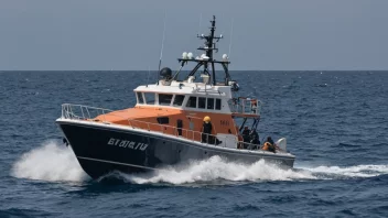 En etterforskningsbåt seiler på havet med en gruppe etterforskere om bord.