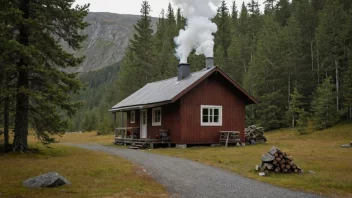 Et tradisjonelt norsk hytte brukt som spisehus.