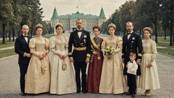 Det siste russiske tsar-familien, Romanov, i et formelt portrett.