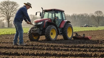 En bonde som forbereder jorden for å kunne dyrke planter.