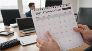 Et bilde av en person som holder en kalender eller planner med en arbeidsskjema, som symboliserer begrepet arbeidsskjema.