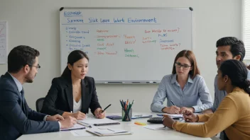 Et møte i et sykefraværutvalg, som arbeider sammen for å forebygge og håndtere sykefravær på arbeidsplassen.