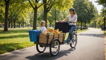 En sykkel med tilhenger, perfekt for å transportere mennesker eller varer.