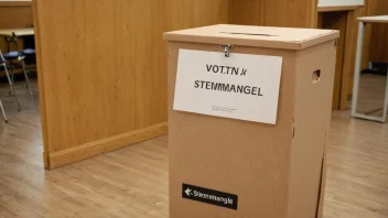 En stemmeboks med en urne og et skilt som indikerer en forskjell i antallet stemmer.