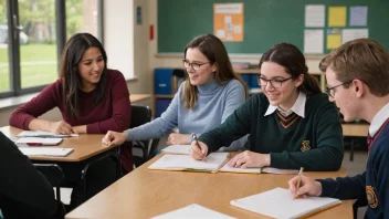 En gruppe studenter og lærere sitter i en sirkel, diskuterer og ler sammen.