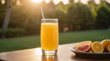 Et forfriskende glass morgenbrus på en frokostbord