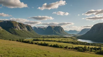 Et naturskjønt landskap av et flateland i Norge