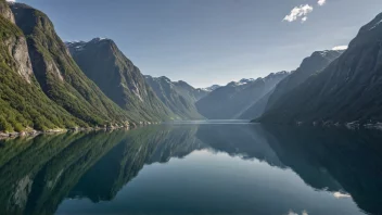 Et pittoreskt bilde av Skoddefjord i Norge.