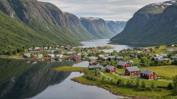 Et malerisk landskap av Nordhordland, som viser dens naturskjønnhet og kulturarv.