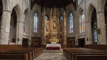 Et stort steinalter i en kirke.