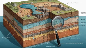 Et bilde som representerer en geologisk gjennomskjæringsanalyse.