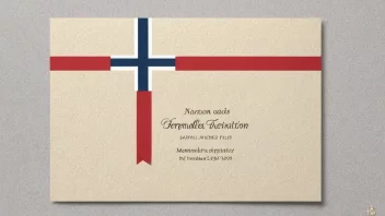 Et formelt invitasjonskort med et norsk flagg i bakgrunnen, som symboliserer en offisiell invitasjon