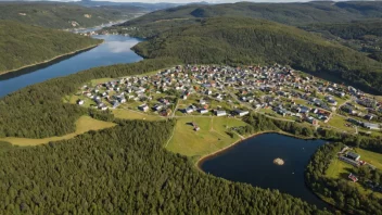 Flyfoto av Gjerpen bydel