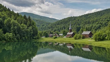 Et idyllisk bilde av Svarttjerns, et fredelig og pittoreskt sted i Norge.