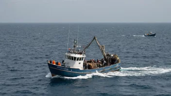 En fiskebåt med en stor fangst av fisk