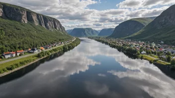 Et naturskjønt landskap av Nidarvoll, som viser områdets naturlige skjønnhet og rolige atmosfære.