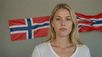 En kvinne med et norsk flagg i bakgrunnen, som representerer navnet Kjerstis.