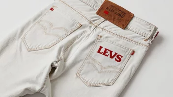 Et par Levis-jeans med et rødt logo på baklomma.