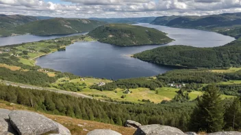 Et naturskjønt landskap av Jevnakers kommune i Norge.