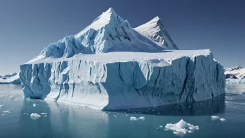 En illustrasjon av en isbre eller et isfjell, som symboliserer isforhold og deres påvirkning på miljøet.