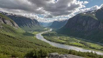 En malerisk dal i Norge med en fredelig atmosfære.