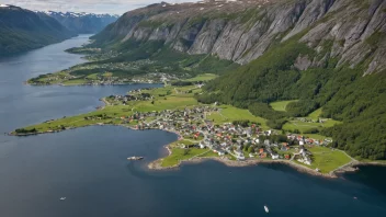 Flyfoto av Orkangers, en by i Trøndelag